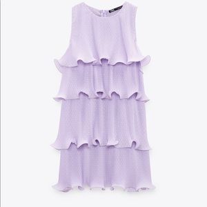 Zara Pleated Ruffled Dress